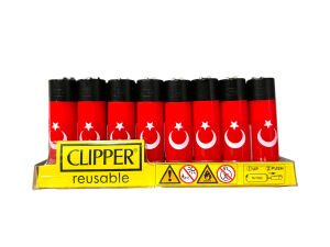 CLİPPER TÜRK BAYRAKLI ÇAKMAK 48 ADET