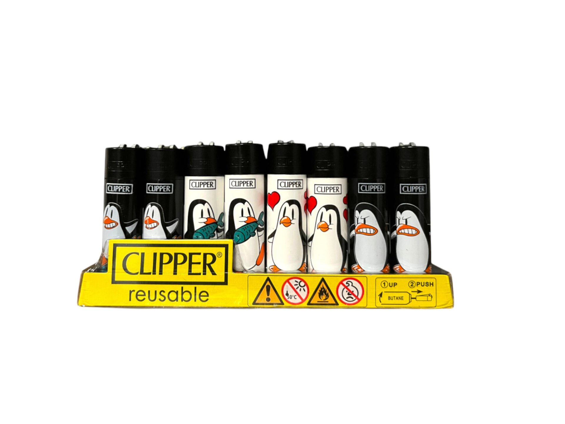 CLİPPER PENGUEN DESENLİ ÇAKMAK 48 ADET